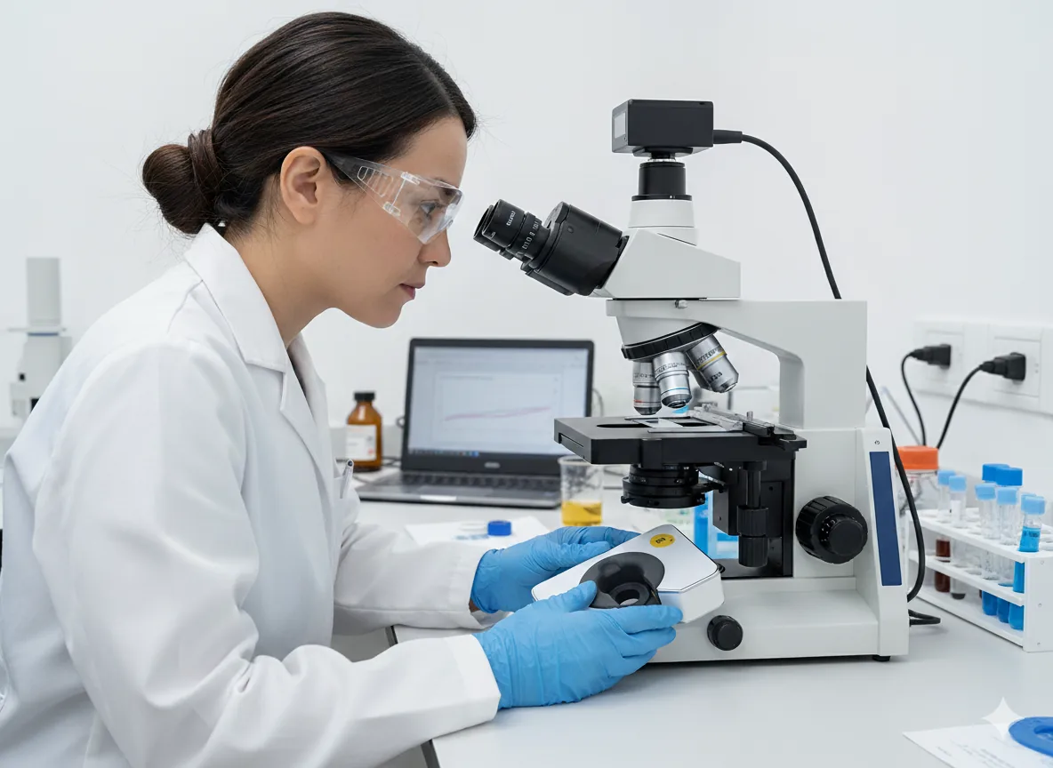 Researcher using 60Nd NeoMag® at the microscope