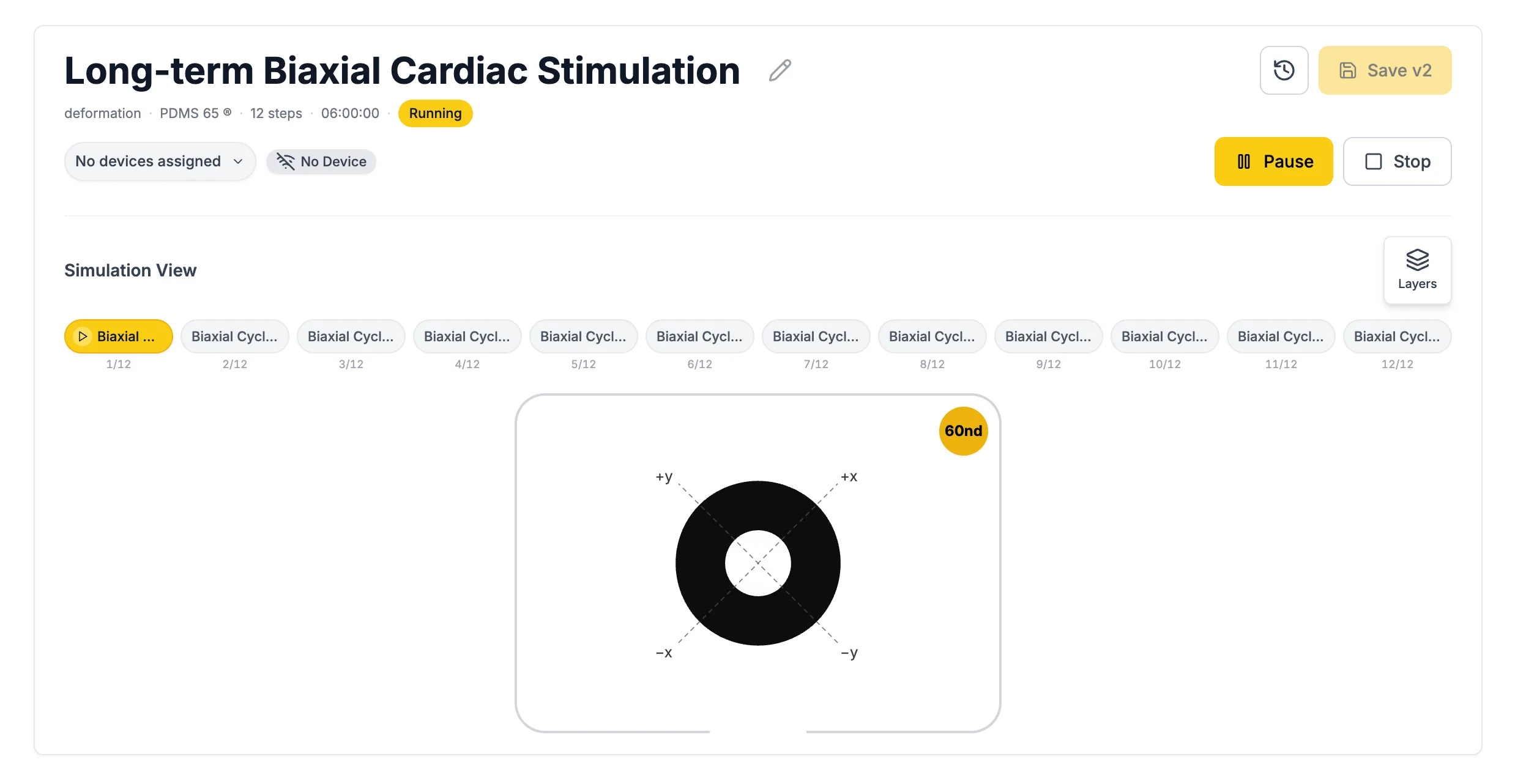 Live simulation view running a protocol